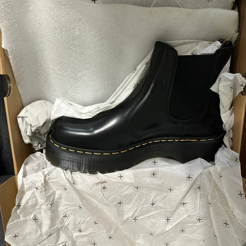 Dr. Martens Leather Boots Mens Size 13 Chelsea 2976 Quad Smooth Black